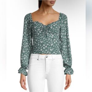 ASTR Ditsy Floral print peasant top, Medium